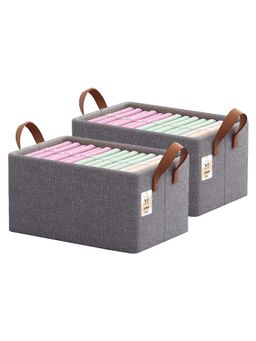 NFI Essentials - Pack of 2 Foldable Storage Box Large Organizer Box with Handles
