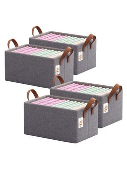 NFI Essentials - Pack of 4 Foldable Storage Box Large Organizer Box with Handles