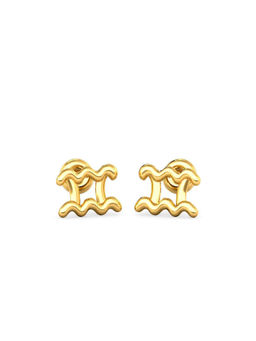 Candere by Kalyan Jewellers - 14K Yellow Gold Aquarius Stud Earring for Women