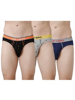 CP BRO - Printed Briefs with Exposed Waistband Value - Multi Color (Pack of 3)
