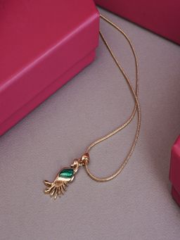 Estele - Gold Plated Flair Peacock Shaped Pendant for Women