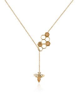 Ornate Jewels - 925 Silver 18K Gold Plated Pear 0.15 Carat Natural Citrine Necklace (Adjustable)