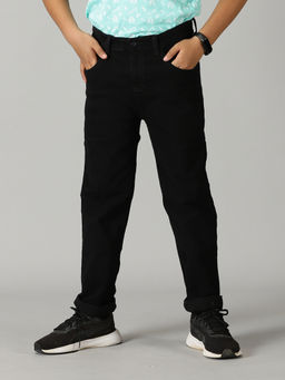 KiddoPanti - Black Solid Jeans