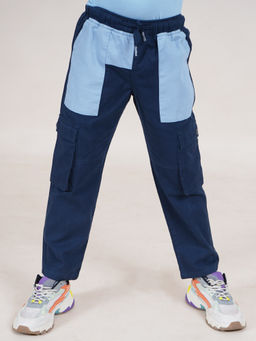 KiddoPanti - Navy Blue Colorblock Cargo Pant