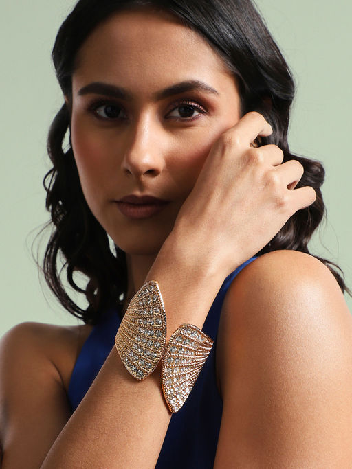 Sohi Crystal Fan Bracelet Gold