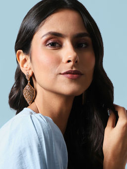 Sohi - Marquise Cluster Drop Earrings Gold