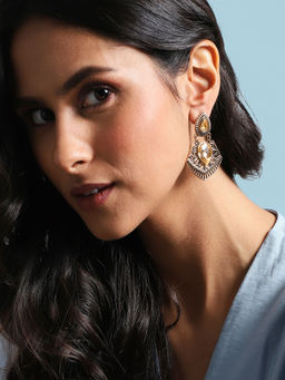 Sohi - Textured Pear Drop Earrings Amber