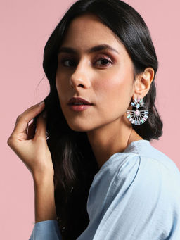 Sohi - Half Circular Drop Earrings Multicolour