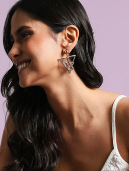 Sohi - Geometric Snake Drop Earrings Gold