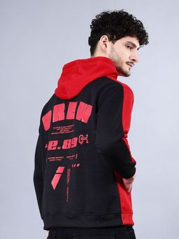 The Indian Garage Co - Men Relaxed Fit Colorblock Hooded Full Sleeves Hoodies