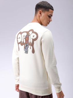The Indian Garage Co - Men Cream Regular Fit Printed Full Sleeves Sweatshirt