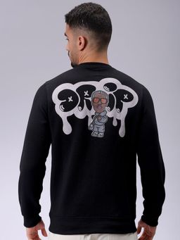 The Indian Garage Co - Men Black Regular Fit Placement Printed Full Sleeves Sweatshirt