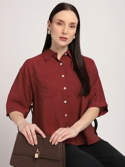 R&B - Women Rust Modal Solid Shirt