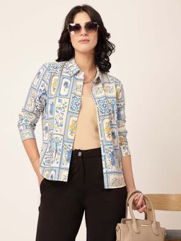Style Quotient - Women's White Printed Casual Shirt