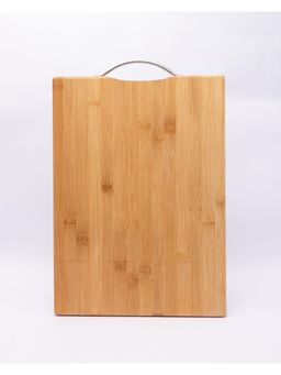 Voncasa - Beige Metal Handle Bamboo Chopping Board