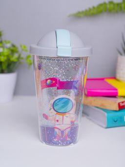 Voncasa - Grey Reuseable Tumbler Sipper with Lid, 450Ml