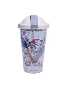 Voncasa - White Reuseable Tumbler Sipper with Lid, 450Ml