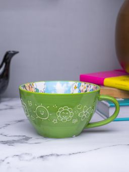 Voncasa - Green Ceramic Coffee & Tea Mug, 400Ml