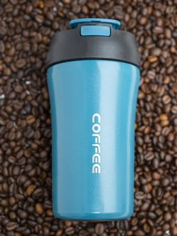 Voncasa - Blue Tumbler Mug with Lid, 400Ml