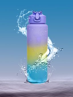 Voncasa - Multi-Color Travel Sipper Bottle, 1100Ml