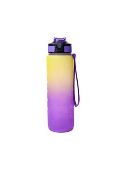 Voncasa - Yellow Purple Motivational Sipper Bottle with Time & Level Marker