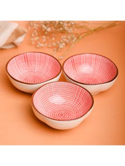 Voncasa - Red Chutney Dip Bowl, 100Ml (Set Of 3)