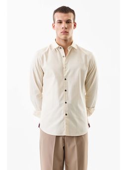 Snitch - Men Beige Textured Casual Shirt