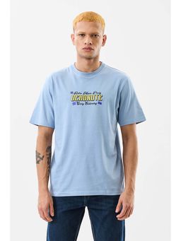 Snitch - Men Blue Printed T-Shirt