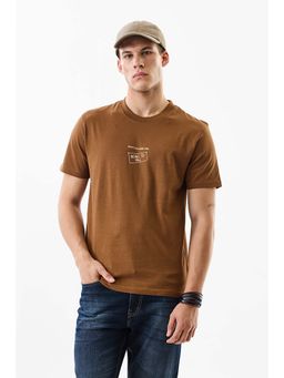 Snitch - Men Brown Graphic T-Shirt