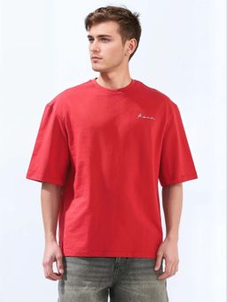 Hubberholme - Men Red Solid T-Shirt