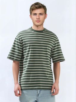 High Star - Men Green Stripes T-Shirt