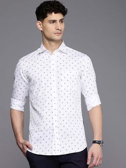 Kenneth Cole - Men White Printed Casual Shirt