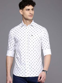 Kenneth Cole - Men White Printed Casual Shirt