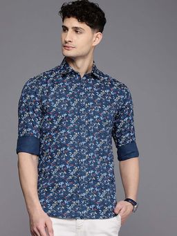Kenneth Cole - Men Blue Floral Casual Shirt