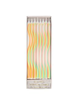Meri Meri - Rainbow Pattern Candles (Pack Of 16)