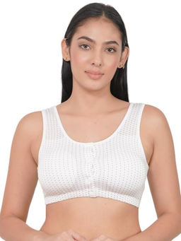 BRACHY - White Lightly Padded Plus Size Front Open Maternity Bra