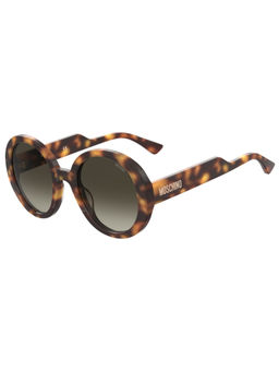 Moschino - Logo Brown Shaded Women Round Sunglasses