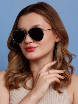 SunVoir - Full Frame Metal Aviator Polarized Women Sunglasses-Svr-11659-C206 (59)