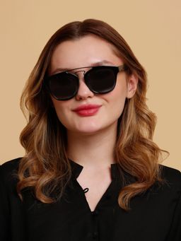 SunVoir - Full Frame Plastic Round Polarized Women Sunglasses-Svr-11681-C281 (54)