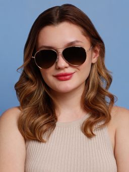 SunVoir - Full Frame Metal Aviator Polarized Women Sunglasses-Svr-11682-C102 (61)