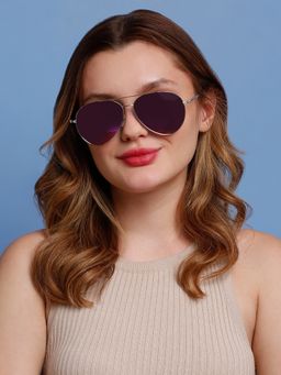 SunVoir - Full Frame Metal Aviator Polarized Women Sunglasses-Svr-11682-C207 (61)