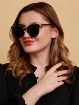 SunVoir - Full Frame Metal Plastic Round Polarized Women Sunglasses-Svr-11684-C025 (54)