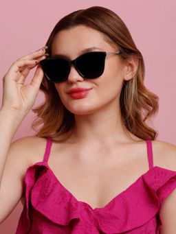 SunVoir - Full Frame Metal Plastic Cat Eye Polarized Women Sunglasses-Svr-11687-C025 (56)