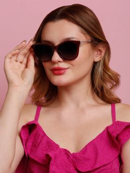 SunVoir - Full Frame Metal Plastic Cat Eye Polarized Women Sunglasses-Svr-11687-C042 (56)