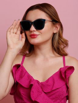 SunVoir - Full Frame Metal Plastic Cat Eye Polarized Women Sunglasses-Svr-11687-C047 (56)