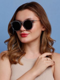 SunVoir - Full Frame Metal Plastic Round Polarized Women Sunglasses-Svr-11688-C047 (52)