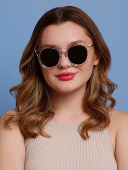 SunVoir - Full Frame Metal Plastic Round Polarized Women Sunglasses-Svr-11688-C512 (52)