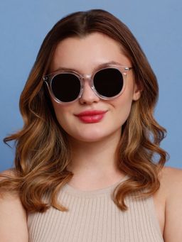 SunVoir - Full Frame Metal Plastic Round Polarized Women Sunglasses-Svr-11688-C516 (52)