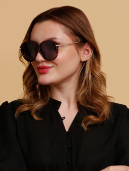 SunVoir - Full Frame Metal Polarized Women Sunglasses-Svr-11689-C041 (57)