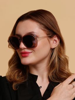 SunVoir - Full Frame Metal Plastic Oversized Polarized Women Sunglasses-Svr-11690-C045 (58)